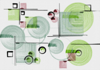 Geometric Harmony Abstract Textile Art