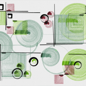 Geometric Harmony Abstract Textile Art
